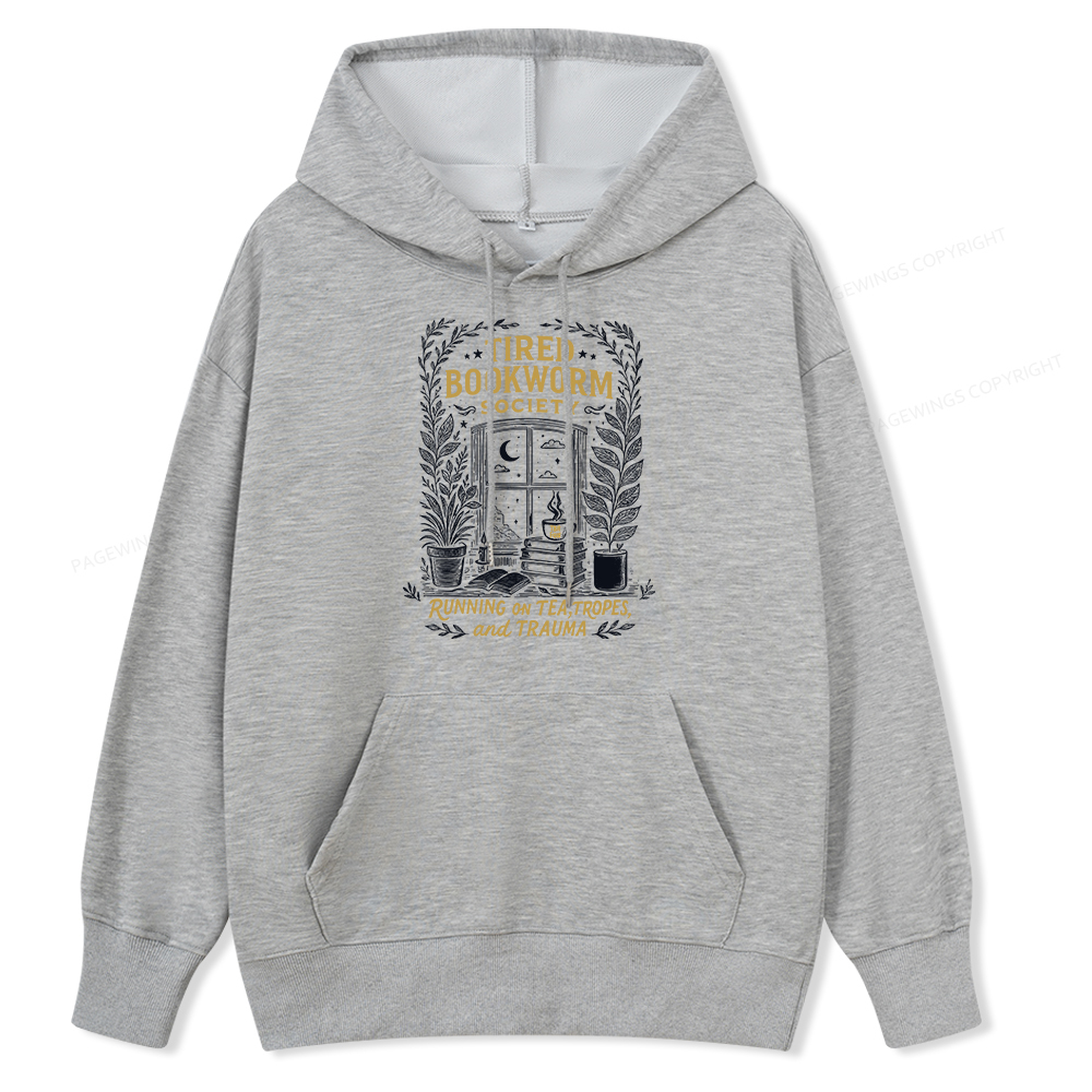 Pagewings Tired Bookworm Society Unisex Classic Hoodie