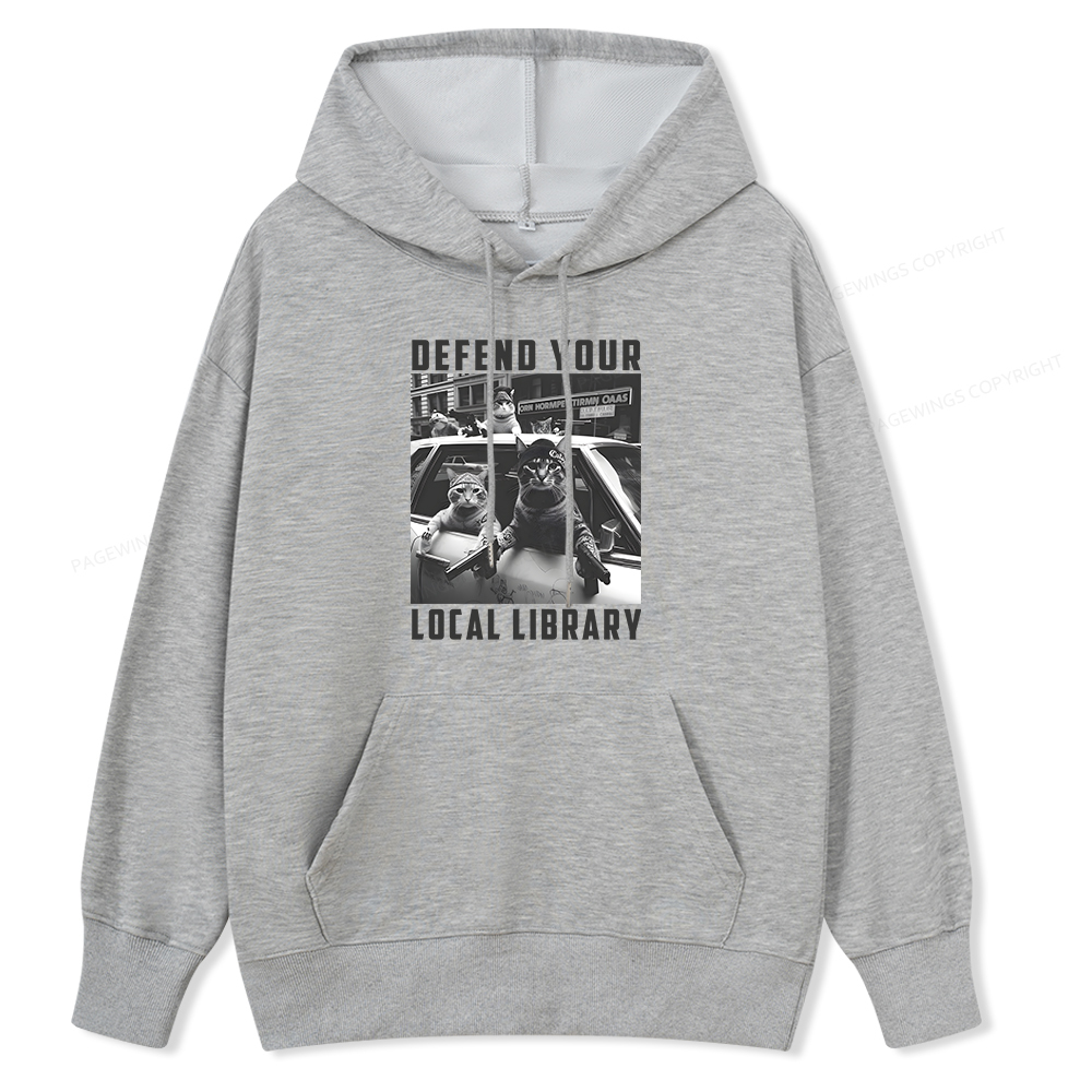 Pagewings Defend Your Local Library Unisex Classic Hoodie