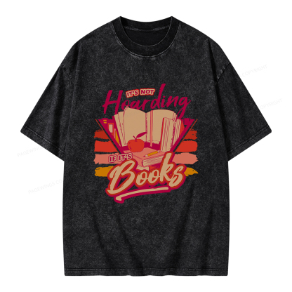 Pagewings It's Not Hoarding If It's Books Unisex Washed T-shirt
