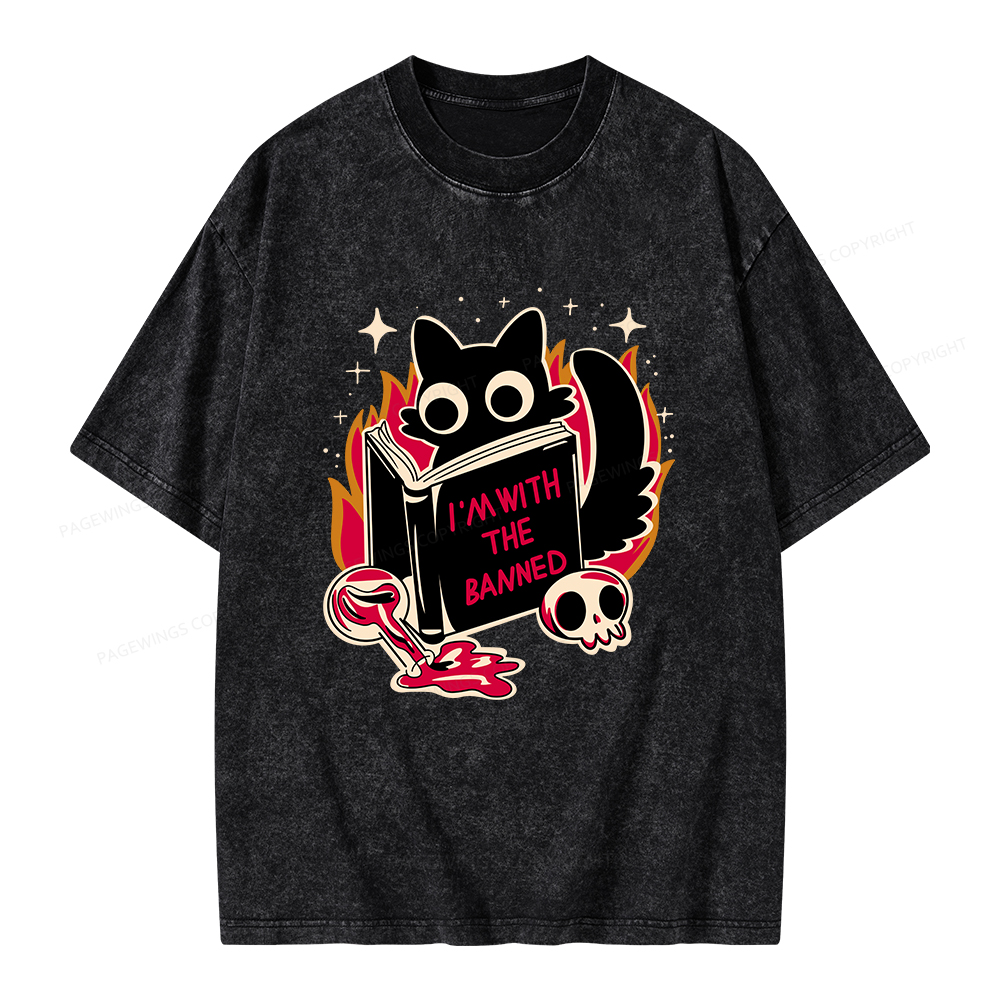 Pagewings I‘m With The Banned Unisex Washed T-shirt