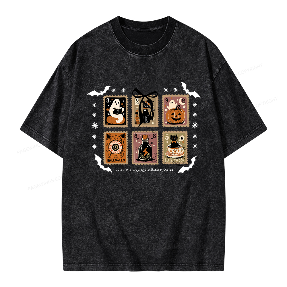 Pagewings Halloween Pumpkin Season Unisex Washed T-shirt
