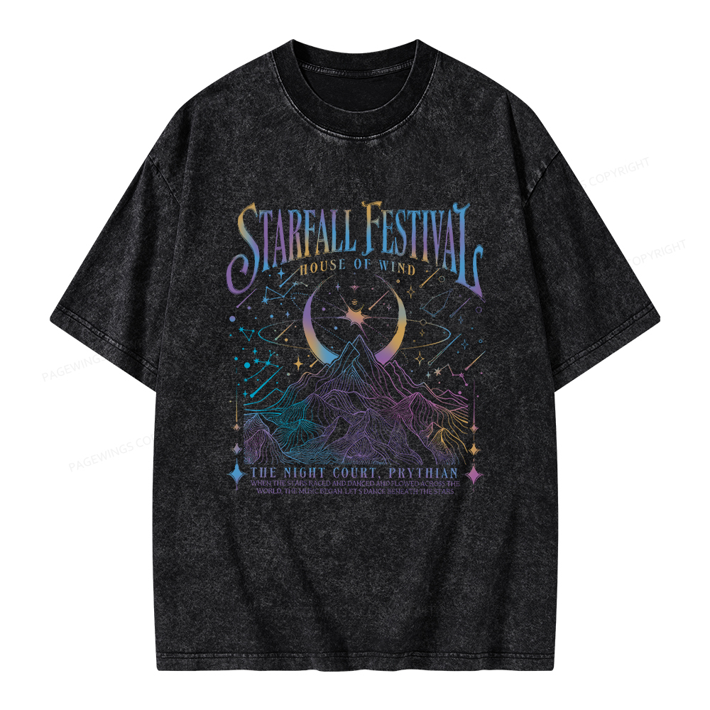 Pagewings Velaris Starfall Festival Unisex Washed T-shirt