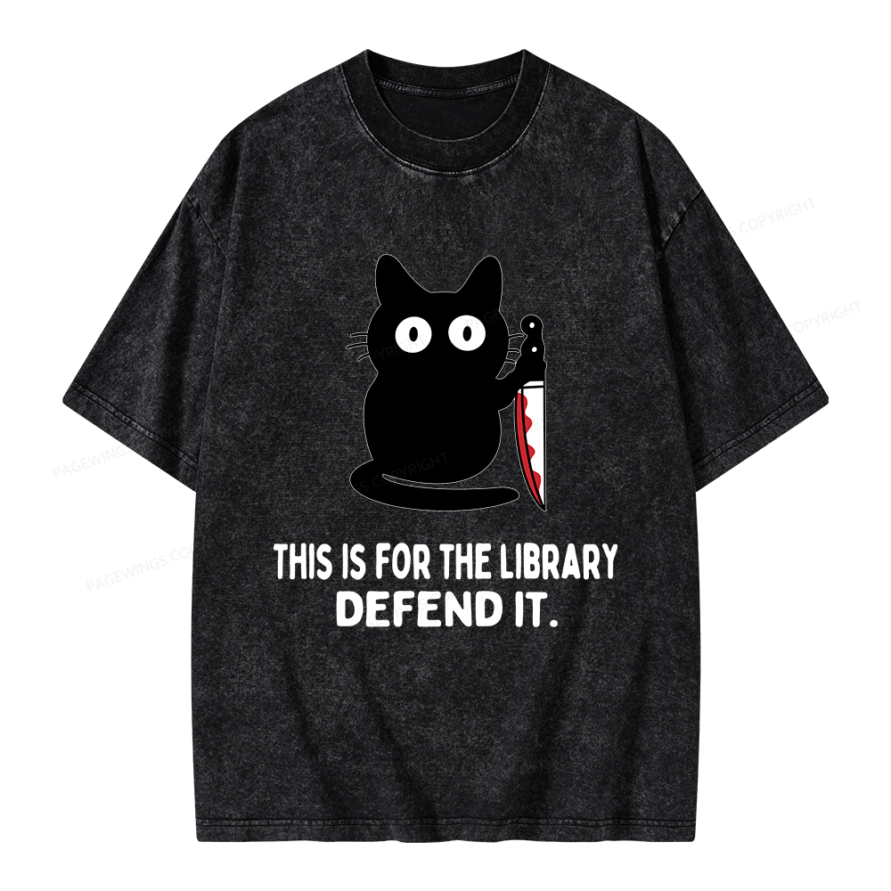 Pagewings This Is For The Library Defend It Unisex Washed T-shirt