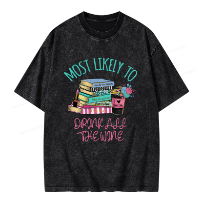 Pagewings Personalized Most Likely To Unisex Washed T-shirt