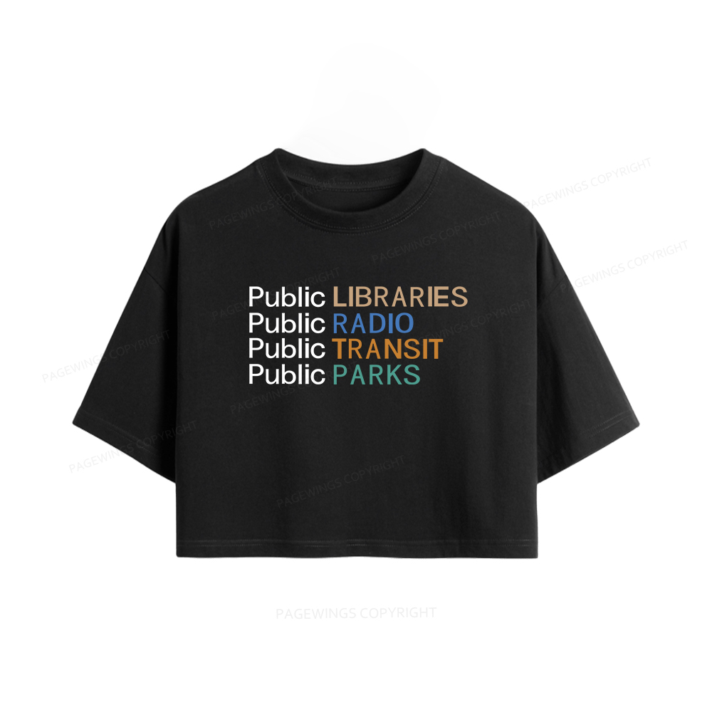 Pagewings Public Libraries Radio Transit Parks Women Crop Tops