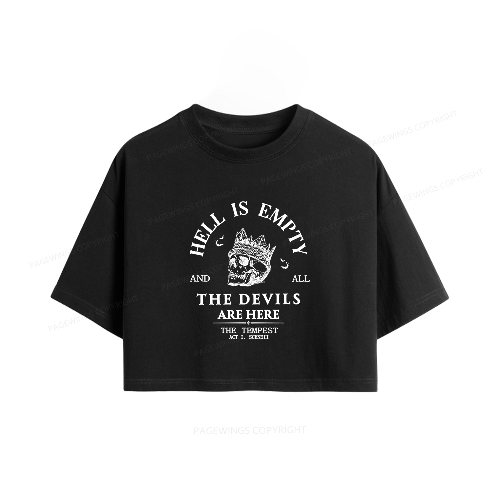 Pagewings Hell Is Empty And All The Devils Are Here Women Crop Tops