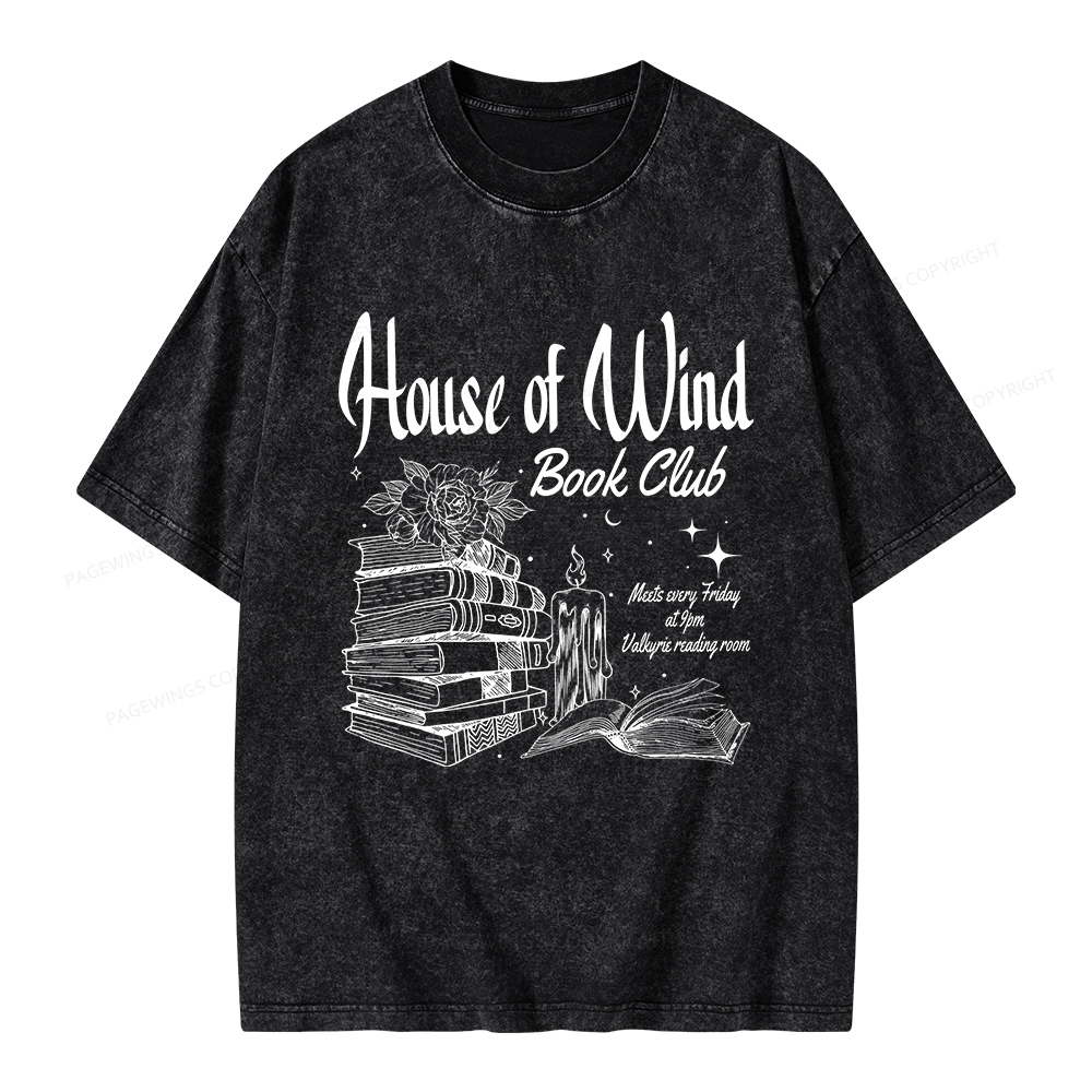 Pagewings House Of Wind Book Club Unisex Washed T-shirt