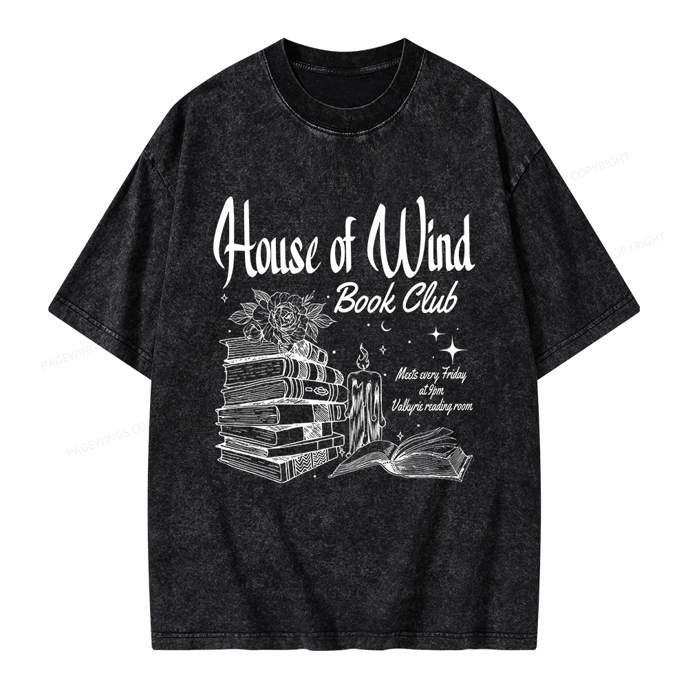 Pagewings House Of Wind Book Club Unisex Washed T-shirt