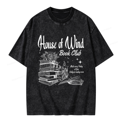 Pagewings House Of Wind Book Club Unisex Washed T-shirt