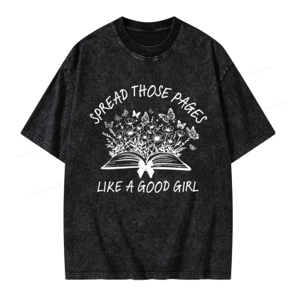 Pagewings Spread Those Pages Like A Good Girl Unisex Washed T-shirt