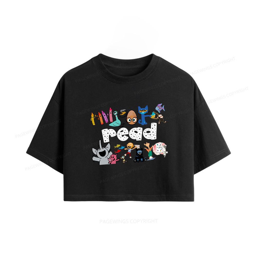 Pagewings Reading Bookish Women Crop Tops