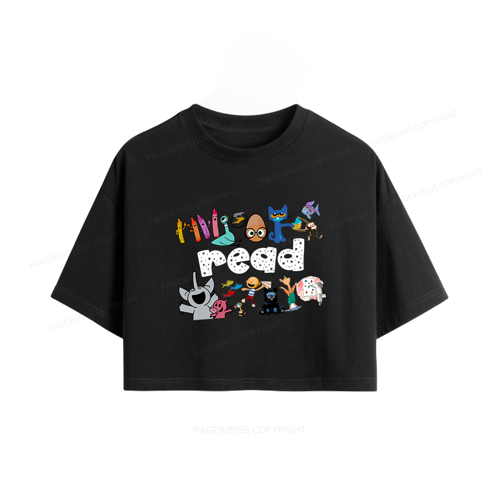 Pagewings Reading Bookish Women Crop Tops