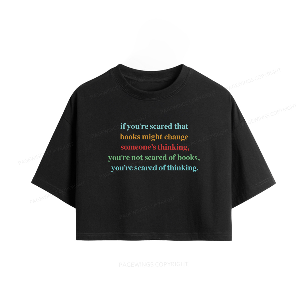 Pagewings Censorship Social Justice Shirt Booktrovert Women Crop Tops