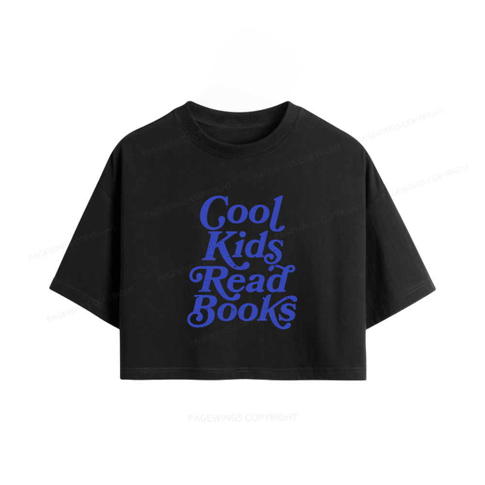 Pagewings Cool Kids Read Books Women Crop Tops