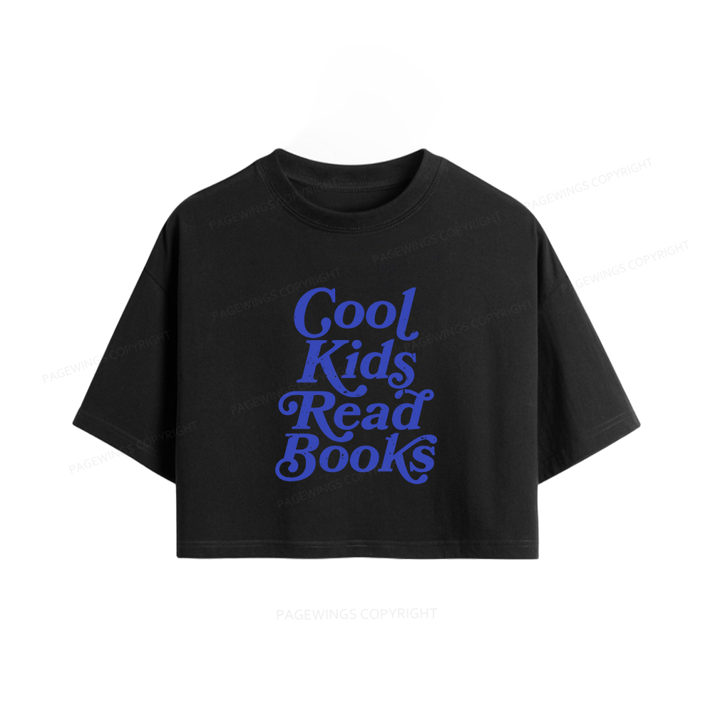 Pagewings Cool Kids Read Books Women Crop Tops