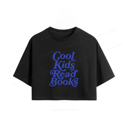 Pagewings Cool Kids Read Books Women Crop Tops