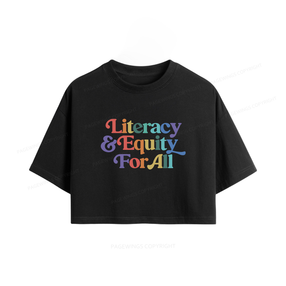 Pagewings Literacy & Equity For All Women Crop Tops