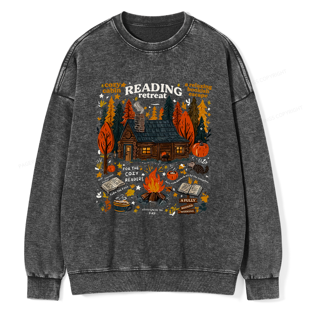 Pagewings Reading Retreat Unisex Washed Sweatshirt