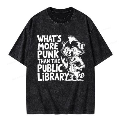 Pagewings What’s More Punk Than The Public Library Unisex Washed T-shirt