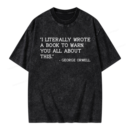 Pagewings I Literally Wrote A Book To Warn Unisex Washed T-shirt