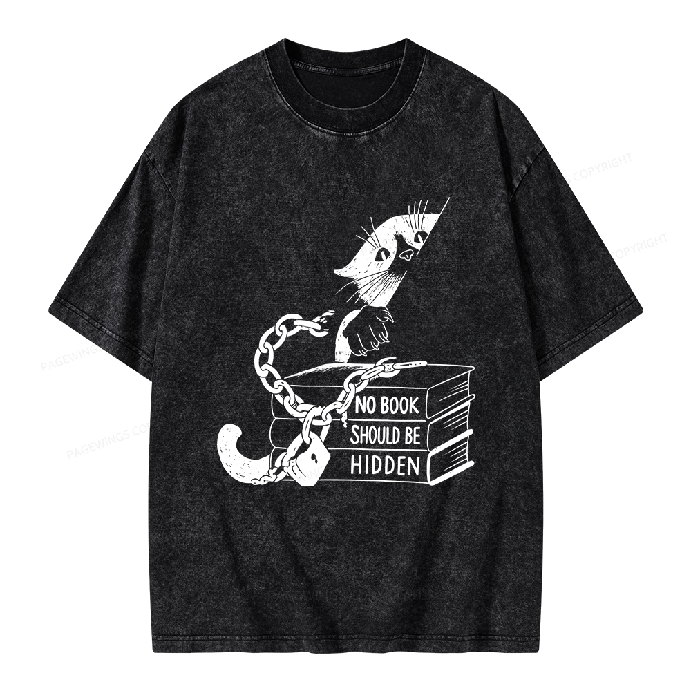 Pagewings No Book Should Be Hidden Unisex Washed T-shirt