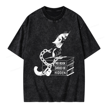 Pagewings No Book Should Be Hidden Unisex Washed T-shirt