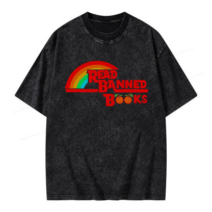 Pagewings Read Banned Books Unisex Washed T-shirt