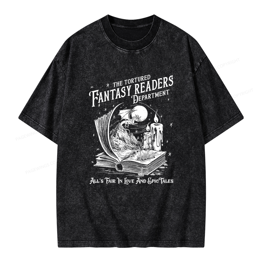 Pagewings The Tortured Fantasy Readers Department Unisex Washed T-shirt