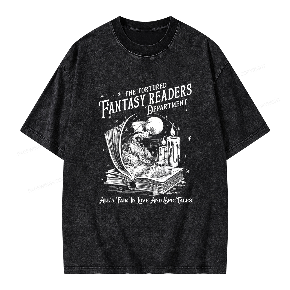 Pagewings The Tortured Fantasy Readers Department Unisex Washed T-shirt