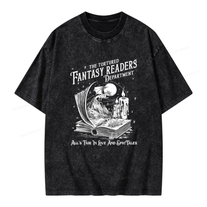 Pagewings The Tortured Fantasy Readers Department Unisex Washed T-shirt