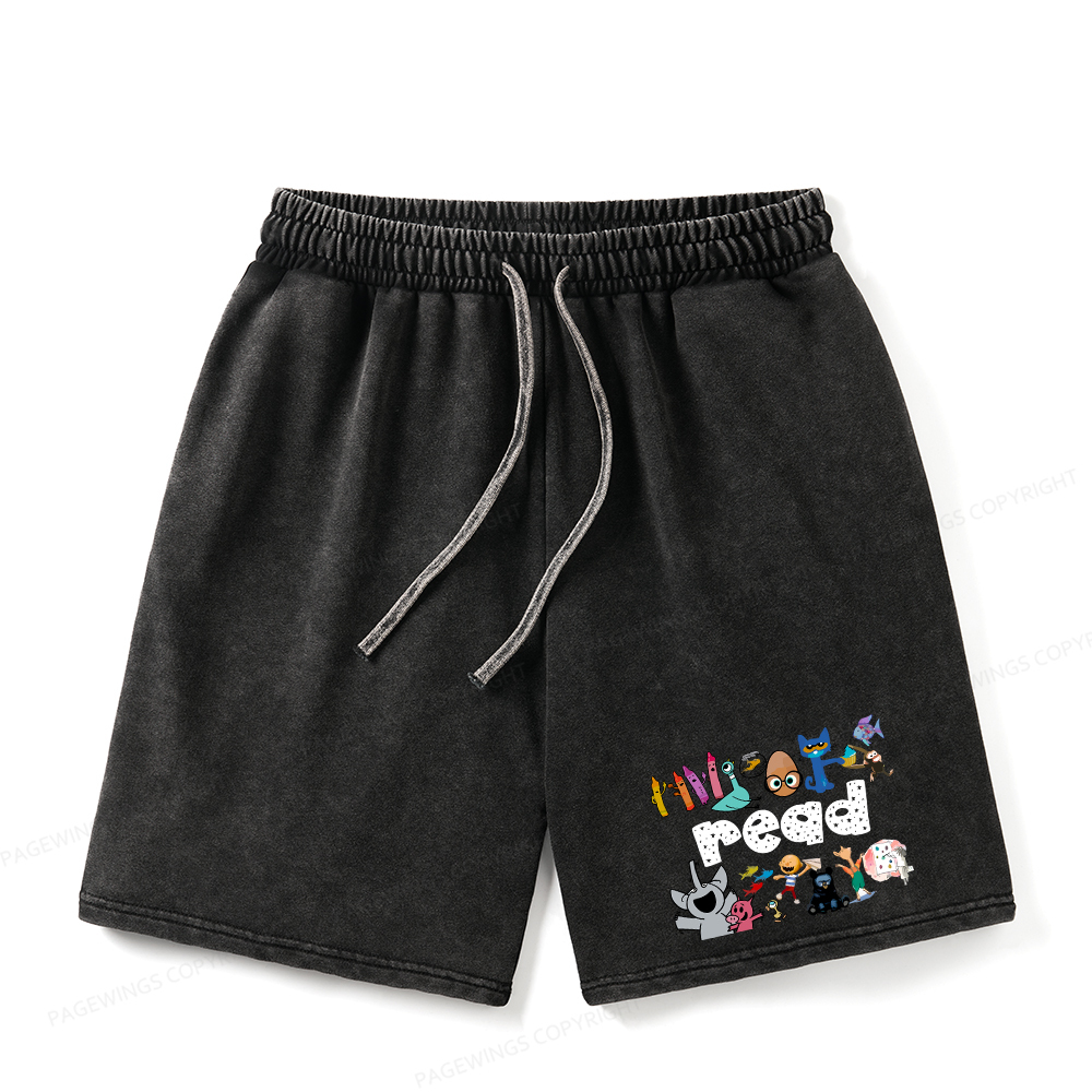 Pagewings Reading Bookish Unisex Washed Shorts