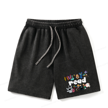Pagewings Reading Bookish Unisex Washed Shorts