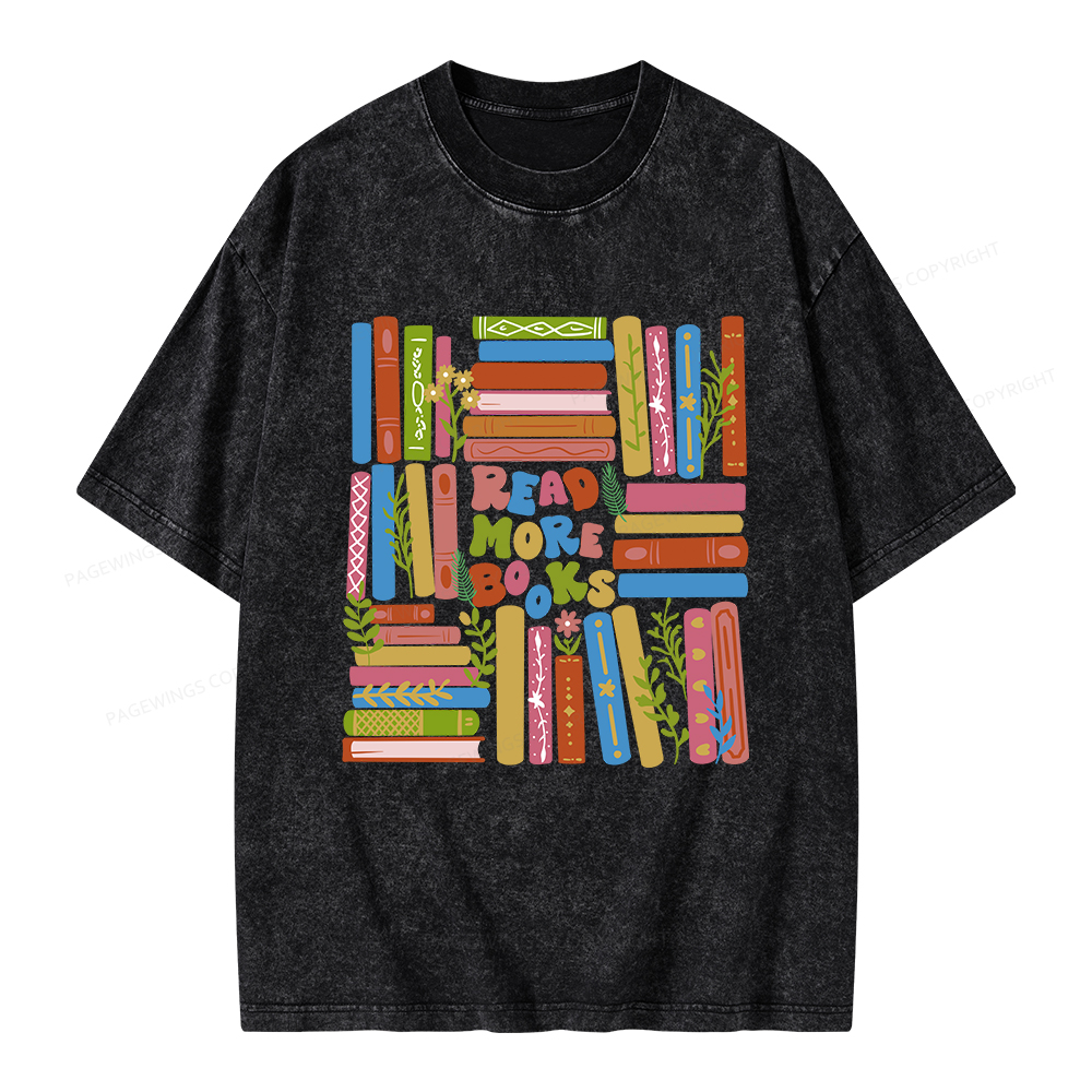 Pagewings Read More Books Unisex Washed T-shirt