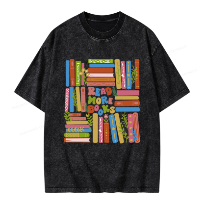 Pagewings Read More Books Unisex Washed T-shirt