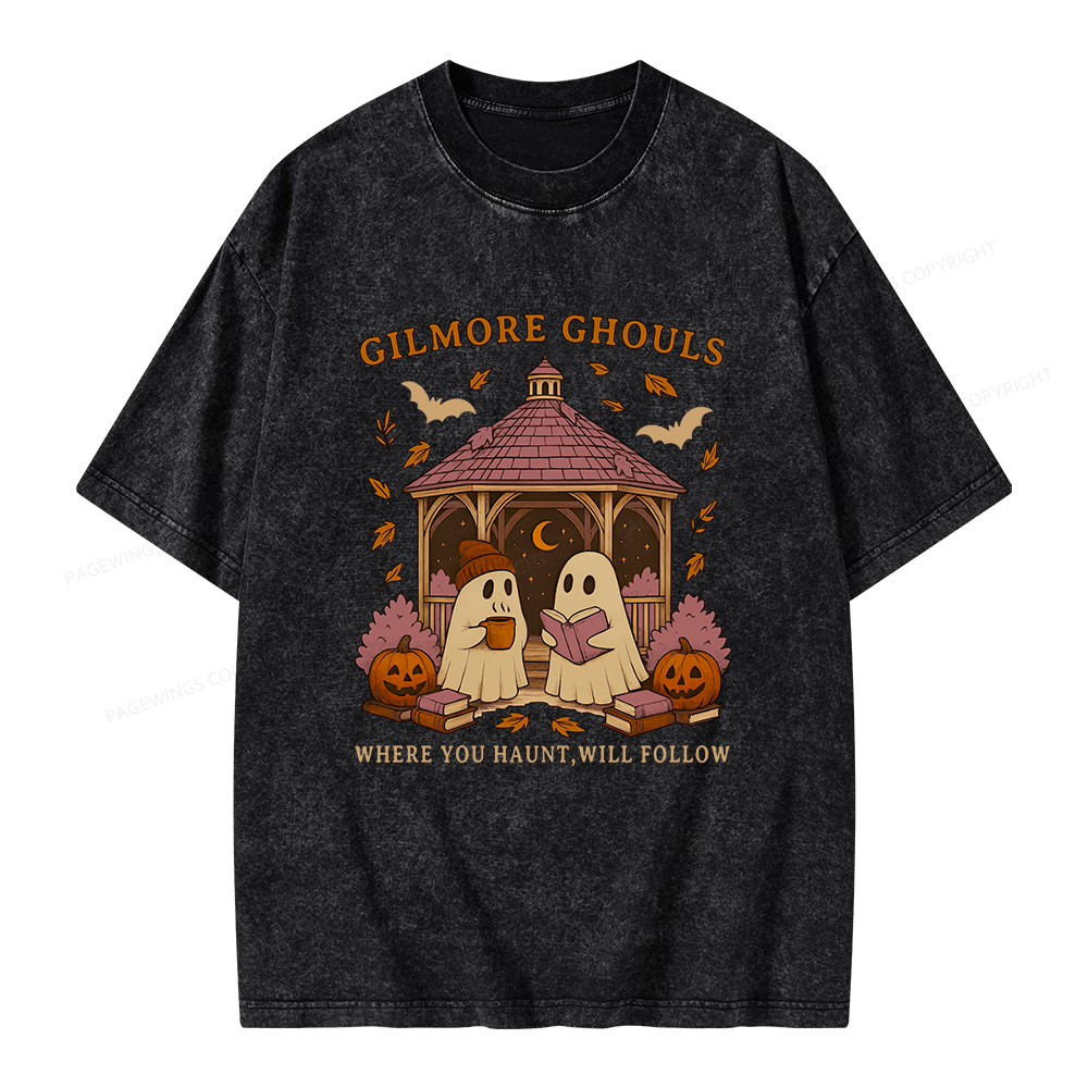 Pagewings Gilmore Ghouls Unisex Washed T-shirt