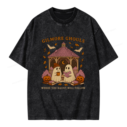 Pagewings Gilmore Ghouls Unisex Washed T-shirt