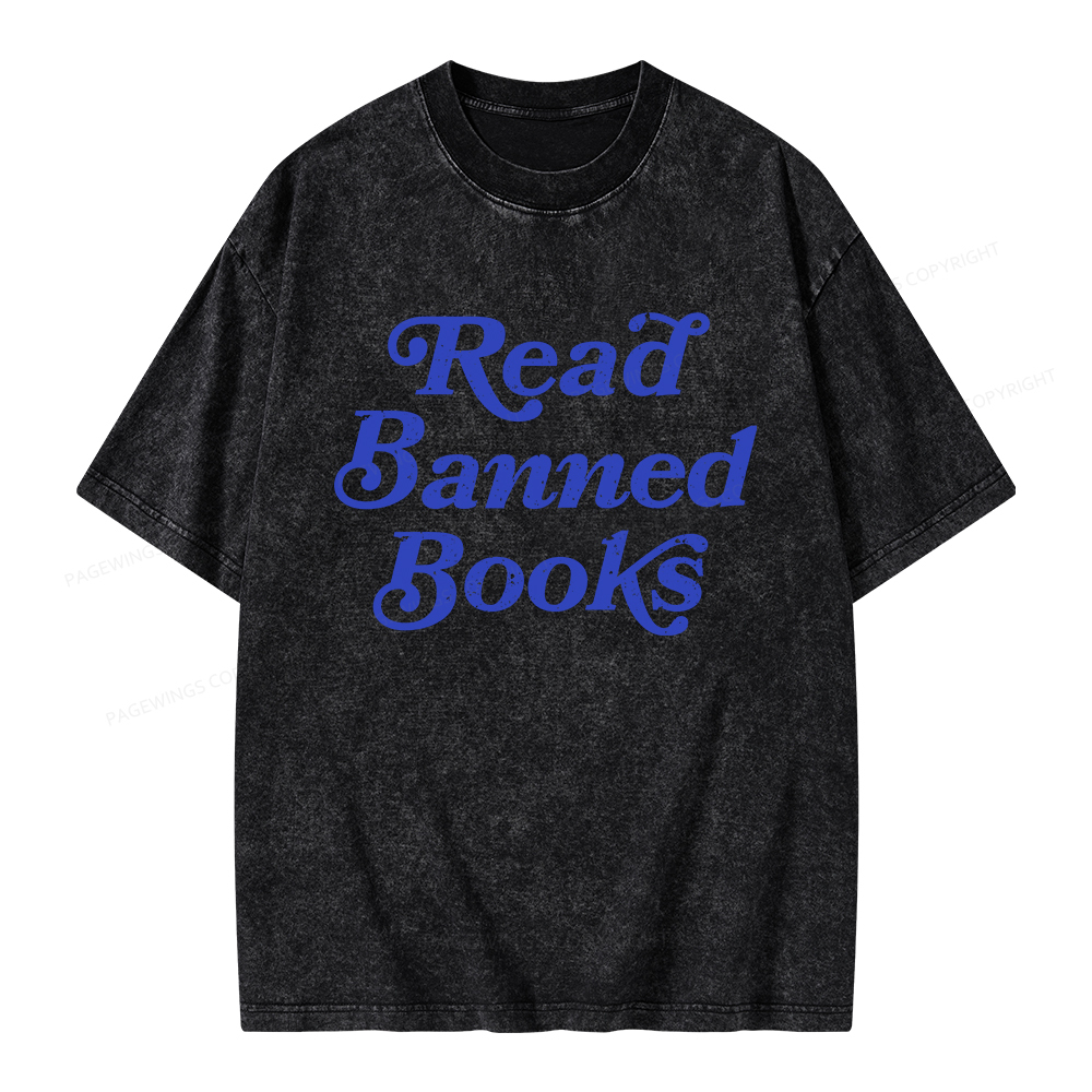 Pagewings Read Banned Books Unisex Washed T-shirt