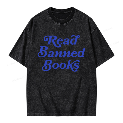 Pagewings Read Banned Books Unisex Washed T-shirt