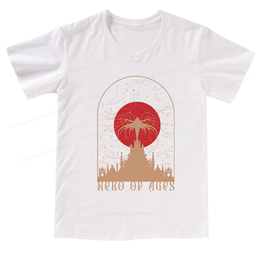 Pagewings Mist Bookish V-neck T-shirt