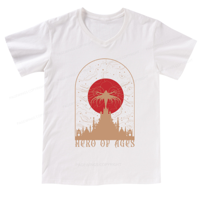 Pagewings Mist Bookish V-neck T-shirt