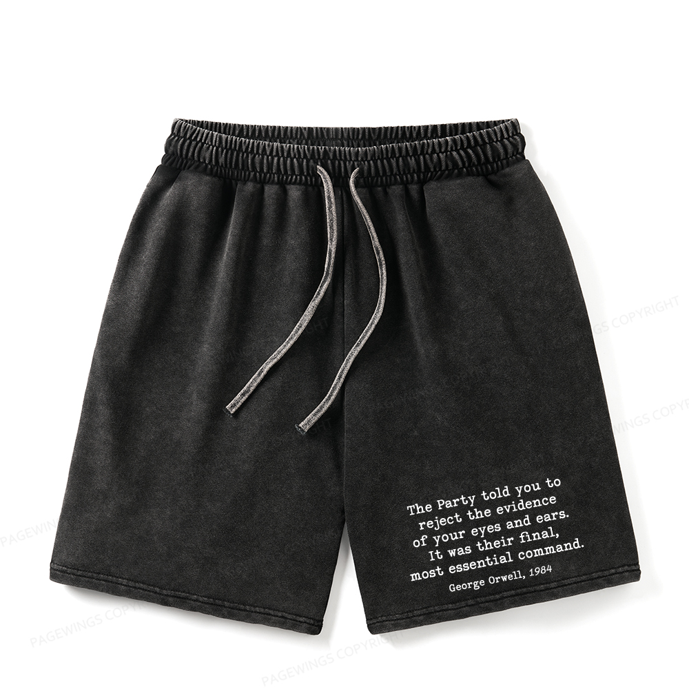 Pagewings It Was Their Final Most Essential Command Unisex Washed Shorts