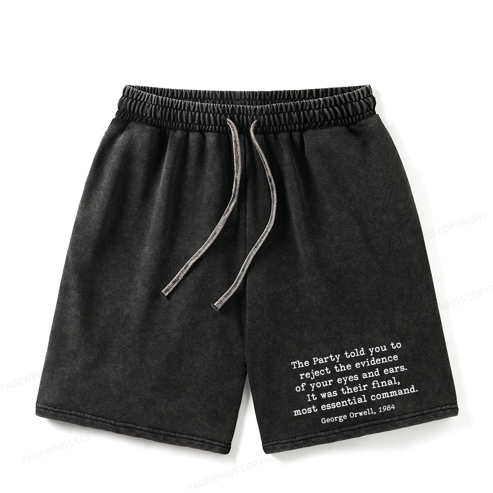 Pagewings It Was Their Final Most Essential Command Unisex Washed Shorts