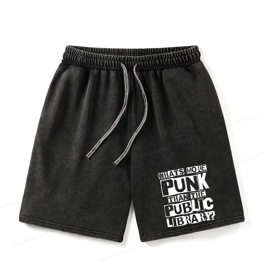 Pagewings What‘s More Punk Than the Public Library Unisex Washed Shorts