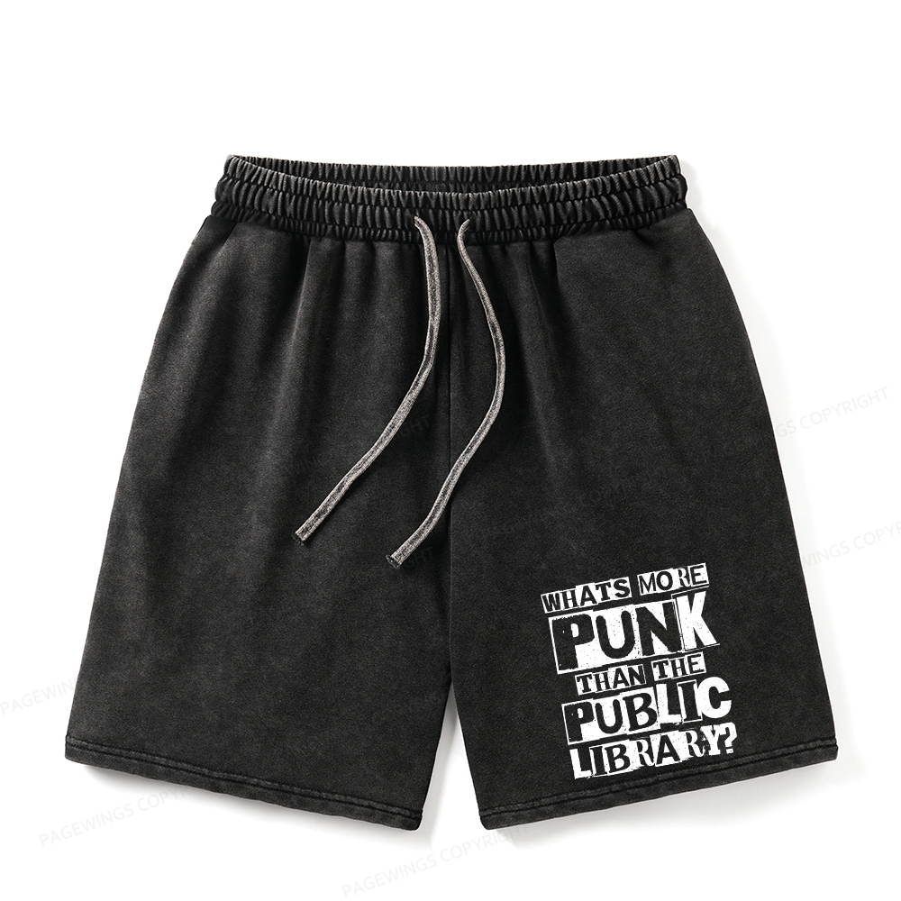 Pagewings What‘s More Punk Than the Public Library Unisex Washed Shorts