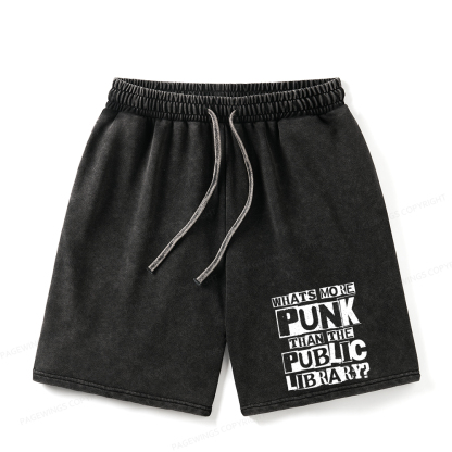 Pagewings What‘s More Punk Than the Public Library Unisex Washed Shorts
