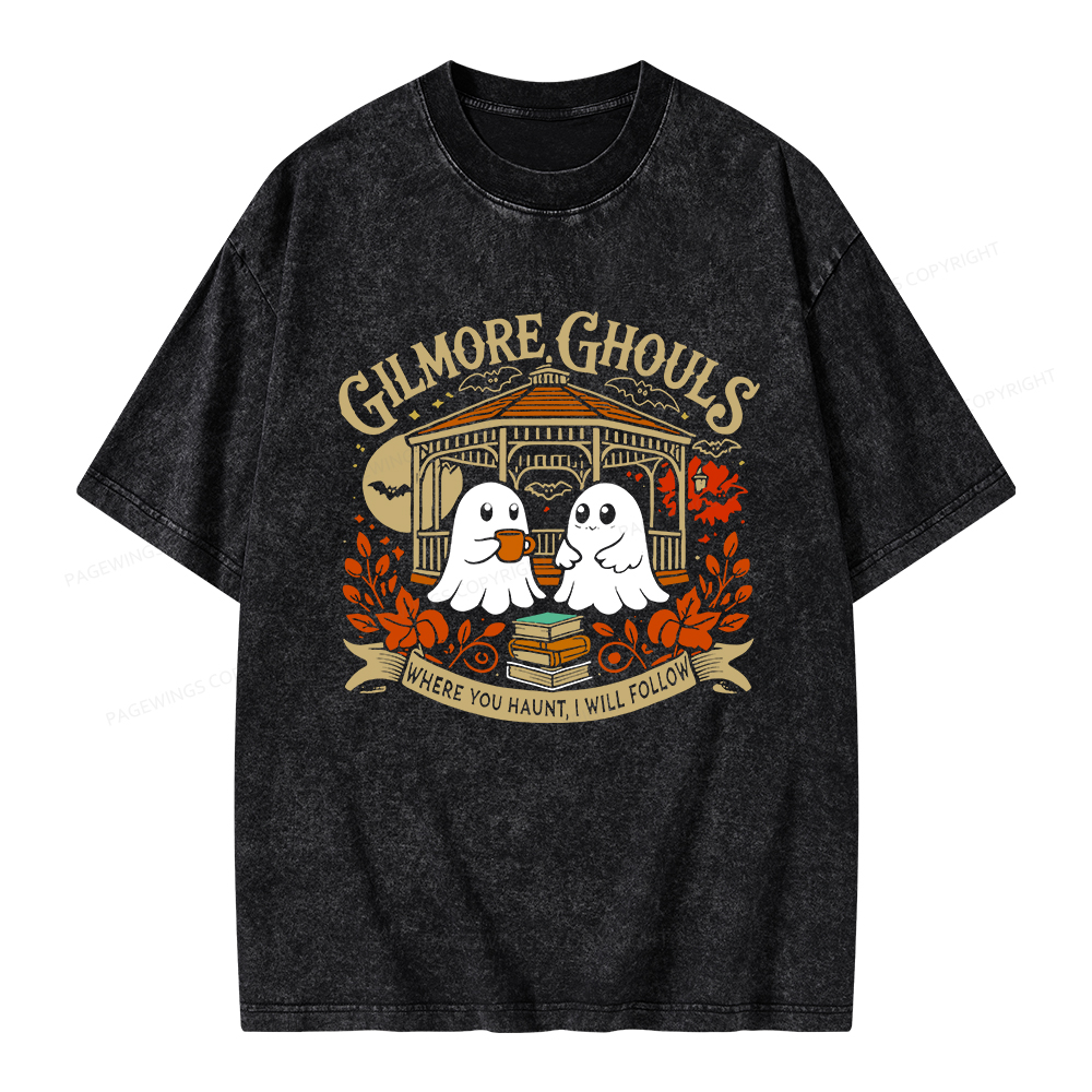 Pagewings Gilmore Ghouls Unisex Washed T-shirt
