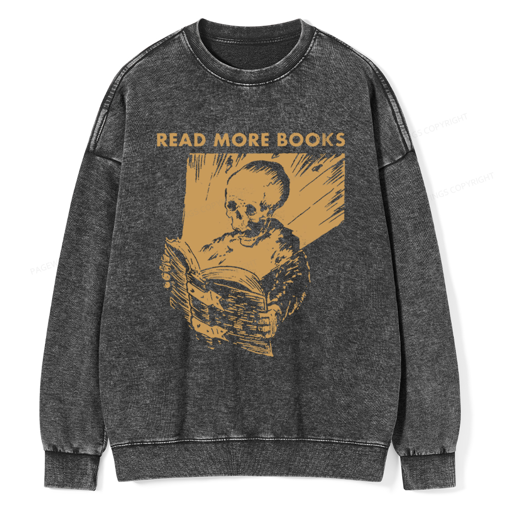 Pagewings Read More Books Unisex Washed Sweatshirt