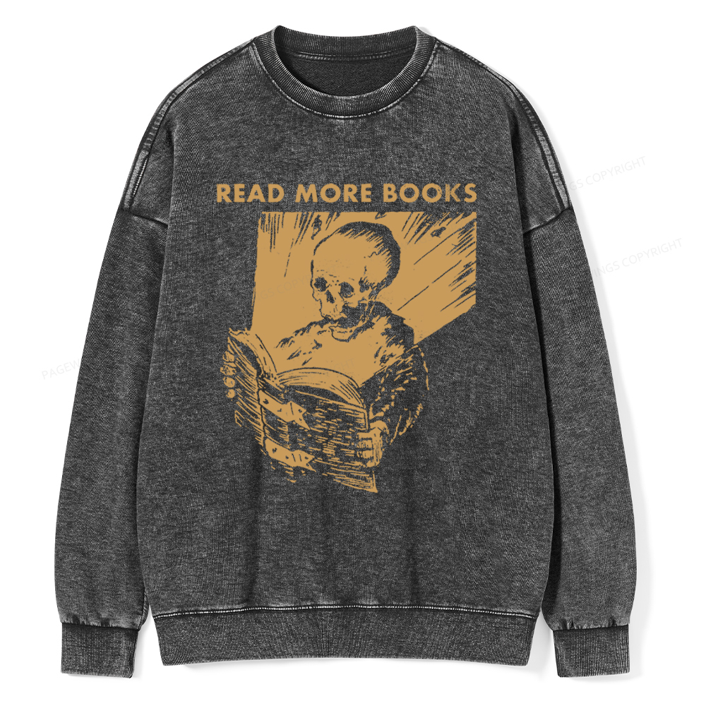 Pagewings Read More Books Unisex Washed Sweatshirt