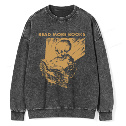 Pagewings Read More Books Unisex Washed Sweatshirt