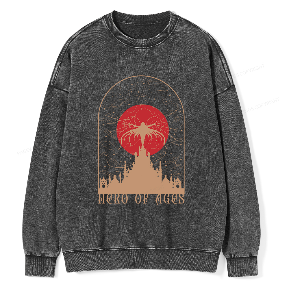 Pagewings Mist Bookish Unisex Washed Sweatshirt